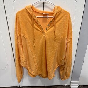 Out From Under by Urban Outfitters Orange Ira Terrycloth Popover Sweatshirt